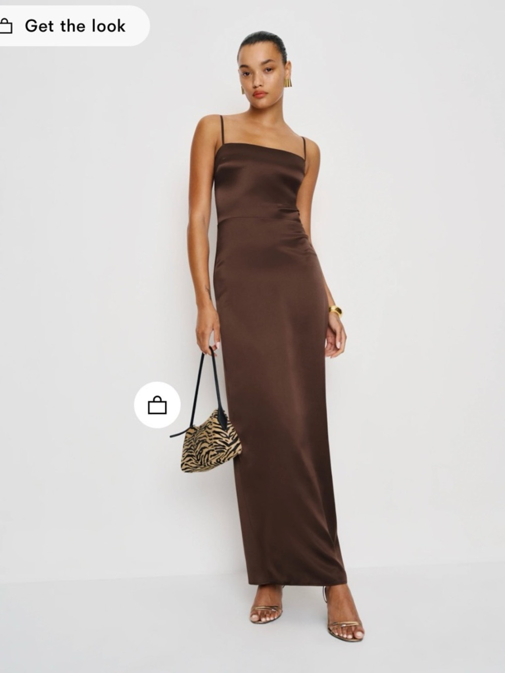 Reformation Frankie Silk Dress (green floral)